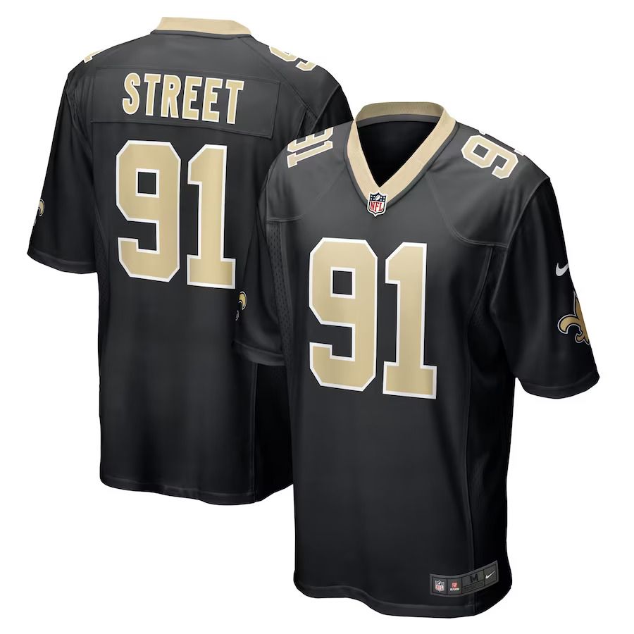 Men New Orleans Saints #91 Kentavius Street Nike Black Game Player NFL Jersey